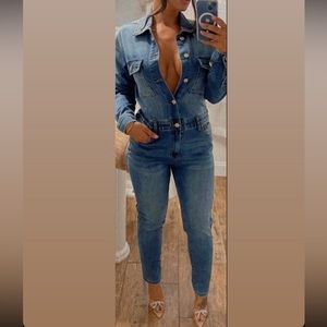 Fashion nova jean jumpsuit